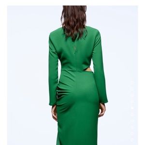 Zara dress green cut out